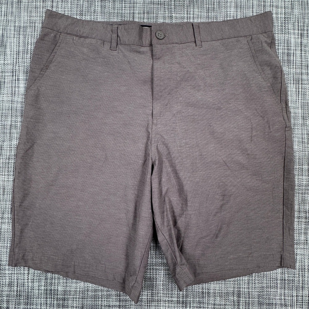 Johnnie-O Mens Wyatt Golf Shorts Steel Gray Flat Front Performance 38 Stretch